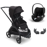 Bugaboo 5 Dragonfly – Pushchair and First Bed Folding Carrycot with Cybex Cloud T Plus, T Base and Adapters - Midnight Black