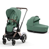 CYBEX e-Priam Pushchair with Lux Carrycot - Rose Gold Chassis