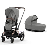 CYBEX e-Priam Pushchair with Lux Carrycot - Rose Gold Chassis