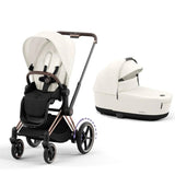 CYBEX e-Priam Pushchair with Lux Carrycot - Rose Gold Chassis