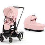 CYBEX e-Priam Pushchair with Lux Carrycot - Rose Gold Chassis