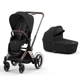 CYBEX e-Priam Pushchair with Lux Carrycot - Rose Gold Chassis